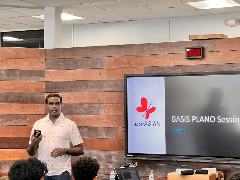 An AT&T representative presenting